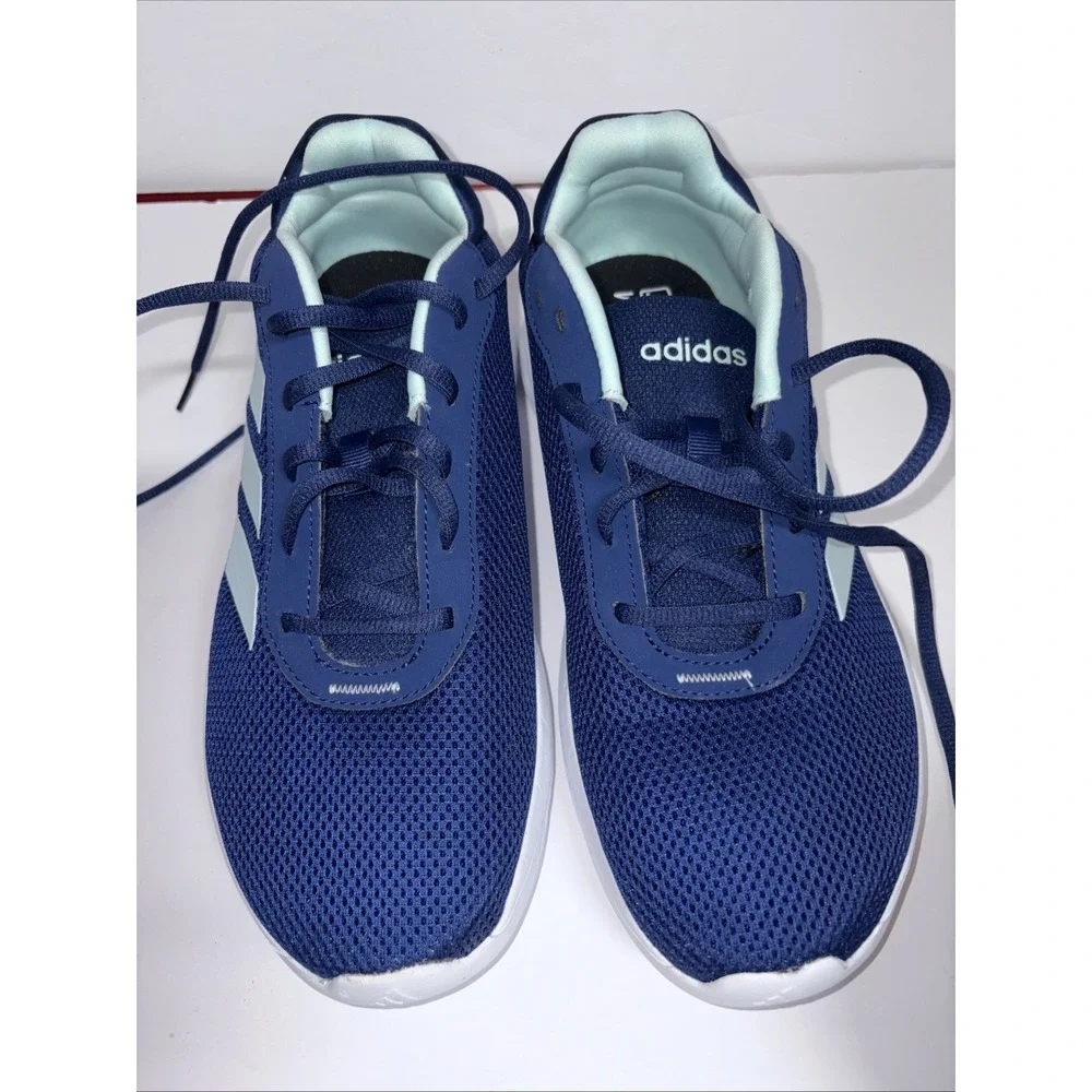 Adidas Women's Cloudfoam Comfy Lace Up Sneakers Size 8 Blue Casual New In Box